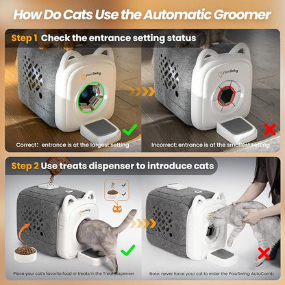 Cat Self Groomer Pro for Hairball Control and Shedding Relief 360° Skin Friendly Brush Pet Hair Remover Tool Gentle Self Cleaning Automatic Fur Collection Smart Grooming House for All Cats