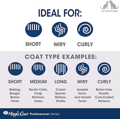 Four Paws Magic Coat Professional Series Grooming Dual-Sided Silicone Wet or Dry Curry Deshedding Brush for Dogs, 1 Count