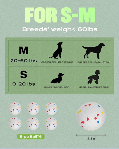 2.3" Balls for Automatic Dog Ball Launcher Interactive Ball Thrower (White-6 Balls)