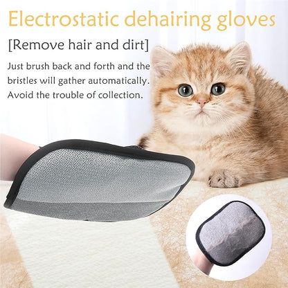 Mira's Pocket Static Pet Hair Remover Glove for Furniture - Conquer Couch, Carpet & Bedding Fur