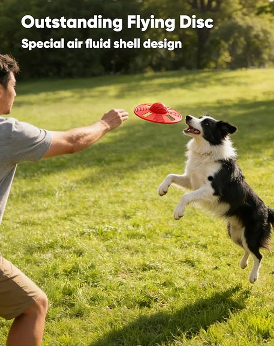 Deeow Alieen Dog Frisbee for Fetch and Orange Jack-o-Lantern Pet Toys, Teething Clean Outdoor Flying Disc and Halloween Pumpkin Pet Toy, Interactive Squeaky Dogs Toy for Water, Park, Beach Fun