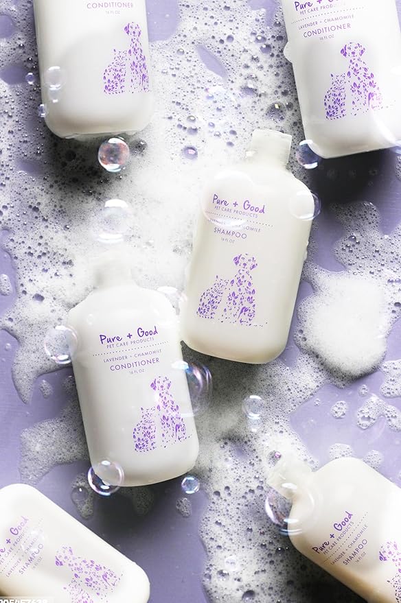 Shampoo and Conditioner Set, Formulated for All Pets, Gentle and Cleansing, Made in The USA, Cruelty Free, 16 fl oz (Lavender + Chamomile)