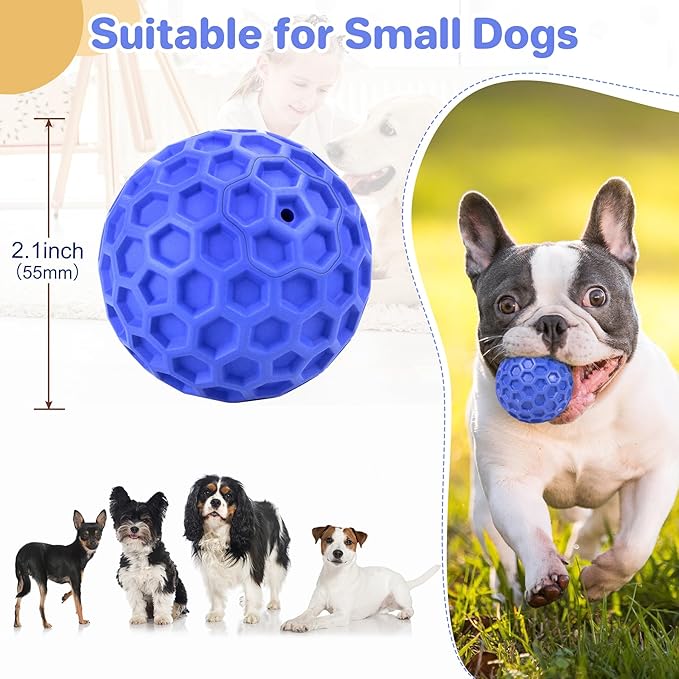 Tough Squeaky Dog Balls Puppy Toys, Interactive Dog Toys for Small Dogs, Puppy Chew Toys for Teething and Relax, Dog Chew Toy Small Balls Dog Toys for Small Breed, Outdoor Dog Toys for Dogs