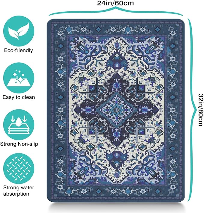 Pet Feeding Mat for Floors Waterproof Dog Mat for Food and Water Absorbent Quick Dry Non Slip mat for Cat Bowls