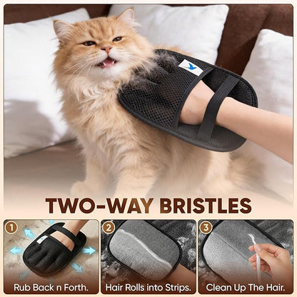 Upgraded Pet Hair Removal Glove – Electrostatic Five‑Finger Design – Effortlessly Removes Dog & Cat Hair from Couch, Carpet, Car Seats, Bedding & Laundry – Reusable & Washable