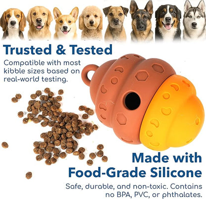 Race&Herd Dog Puzzle Toy, Dog Treat Toy for Enrichment, Treat Dispensing Toys for Mental Stimulation, Feeder Topple Toy, Food Puzzle Feeder and Puppy Treat Dispenser for Boredom Relief