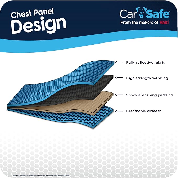 CarSafe Crash Tested Dog Safety Harness - Crash Tested to 32Kg/70lbs, Safely Secure Dog in The Car, Comfortable and Padded Design. for Toy, Small, Medium and Large Dogs (Size Small)