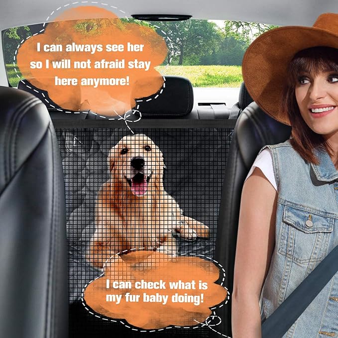 PETICON Dog Car Seat Covers, 100% Waterproof Dog Back Seat Cover with Mesh Window and Full Protection Front Seat Car Cover with Side Flaps for Cars, Trucks, SUVs, Jeep, Bundle