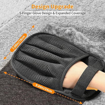 Pawsome Pets Pet Hair Removal Glove Gift Set for Cats & Dogs, Upgraded Five-Finger Electrostatic Pet Hair Gloves, Reusable Magic Brush Pet Hair Remover Tool for Laundry, Couch, Carpet, Car Seat