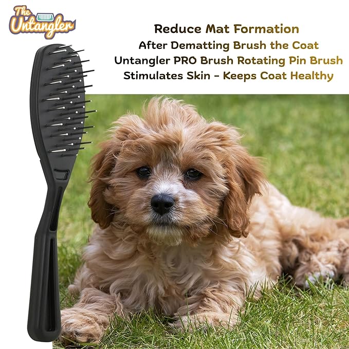 Super-Groom Combs with Smooth Rotating Teeth for Painless Mat Removal (French Rose Pink, 22 Coarse-teeth)
