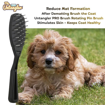 Super-Groom Combs with Smooth Rotating Teeth for Painless Mat Removal (French Rose Pink, 22 Coarse-teeth)