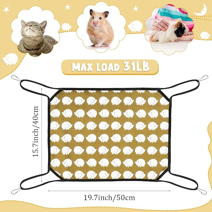 Shappy 5 Pcs Pet Hammock for Cage Hanging Pet Hammock Bed with Metal Hooks Cats Ferret Soft Bed Suitable for Guinea Pig Hamster Gerbil Kittens Cats Cage(Classical)