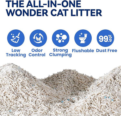 OPET Mixed Tofu Cat Litter - 18lb Strong Clumping Litter, Mixed Tofu and Bentonite, 99.9% Dust Free and Flushable Cat Litter, Natural Sustainable Ingredients Odor Control, Low Tracking（18lb, Fresh）