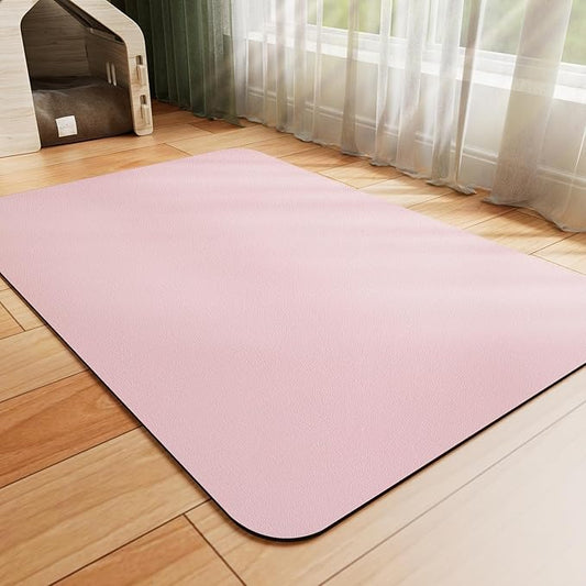 Dog Food Mat - Absorbent Cat Mat for Food and Water, No Stains Pet Feeding Bowl Mat, Easy to Clean Pet Placemats, Quick Dry Dog Water Dispenser Mat for Messy Drinkers | Pink 24"x36"