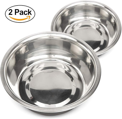 Neater Pet Brands 7 Cup (56 oz.) Stainless Steel Dog Bowls, Set of 2 Neater Feeder Replacement Bowls (M/L Express, Large Deluxe Models), Dog Food Bowl & Water Bowl, Dishwasher Safe Metal Dish for Dogs