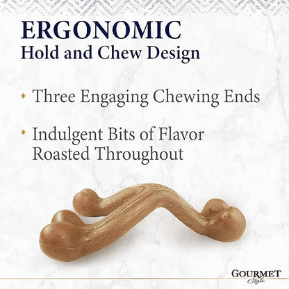 Nylabone Gourmet Style Wishbone Strong Chew Toy for Dogs, Chicken Flavor, Large - Up to 50 lbs, 1 Count