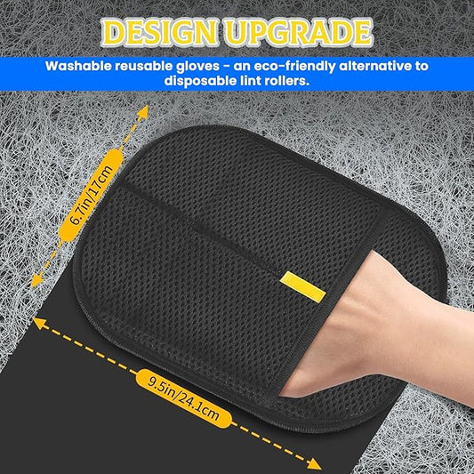 Pet Hair Removal Glove for Dogs & Cats, 2 Pack Newly Upgraded Reusable Electrostatic Pet Hair Glove, Magic Brush Pet Hair Remover Tool for Clothing, Couch, Carpet, Car Seat