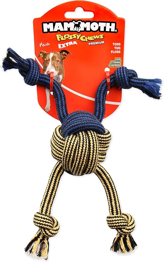 Mammoth Pet Products 43725185: Extra Flossy Chew Monkey Fist Dog Toy, 10In