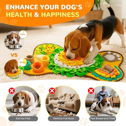 Snuffle Mat for Dogs 24"x17", Interactive Dog Enrichment Puzzle Toys to Keep Busy for Puppy Small Medium Dogs Cats, Cognitive Sniff Foraging Mat for Slow Feeding Treat Game Mental Stimulation