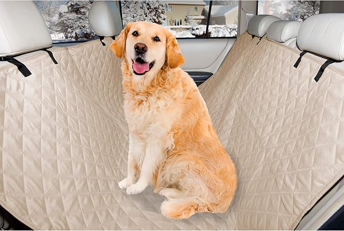Furhaven Universal Water-Resistant Quilted Hammock-Style Backseat or Cargo Area Protector - Clay, One Size