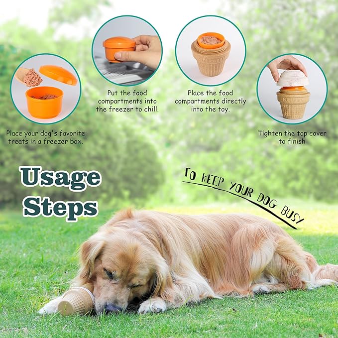 Multi-Functional Interactive Dog Toys for Aggressive Chewers, Indestructible Dog Toys for Medium/Large Breeds,Frozen Dog Treat Dispenser to Keep Them Busy,Reduces Anxiety(Pack of 2)