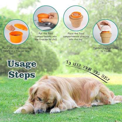 Multi-Functional Interactive Dog Toys for Aggressive Chewers, Indestructible Dog Toys for Medium/Large Breeds,Frozen Dog Treat Dispenser to Keep Them Busy,Reduces Anxiety(Pack of 2)