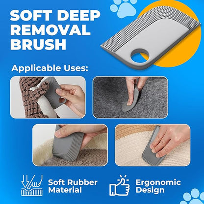 Ultimate Pet Hair Remover Kit – Pet Hair Removal Glove + Lint Roller Brush + Deep-Removal Tool – for Sofa, Furniture & Car Seats – Dog Grooming Gloves for Shedding, Dogs & Cats