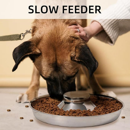 Stainless Steel Puppy Bowls, Set of 2 Puppy Feeder, Dog Food and Water Bowl, Food Feeding Weaning for Small Medium Large Dogs, Pets, S