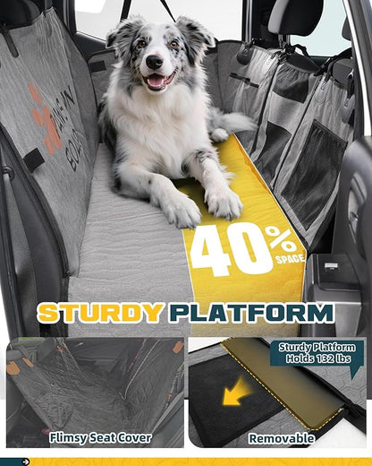 Trumgeta Medium Back Seat Extender for Dogs, Hard Bottom Platform for Cars, SUVs & Mid-Size Trucks, Waterproof – Rigid Back Seat Cover for Dogs