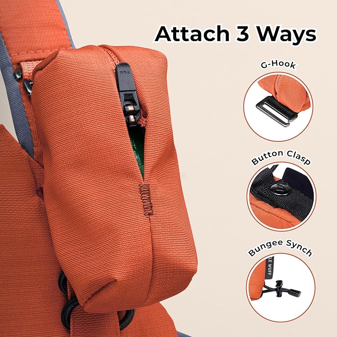 Poo Pouch – Recycled Nylon Dog Waste Bag Holder with Modular Strap Attachment for Walks & Travel (Canyon)