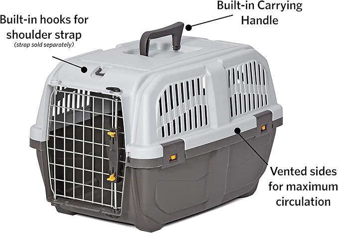 MidWest Homes for Pets Skudo Plastic Carrier, 22-Inch Ideal for XS Dog Breeds with an Adult Weight up to 12 Pounds