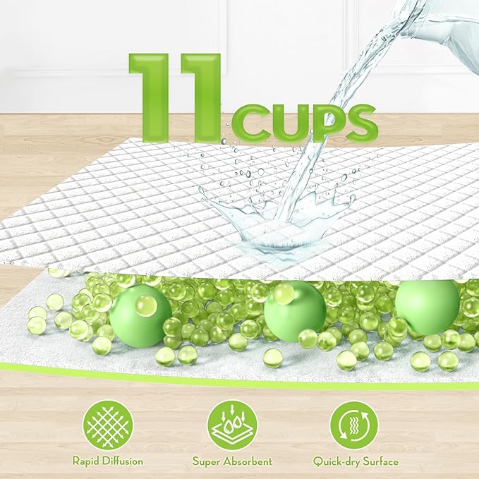 CROCI Dog Pads Extra Large 36x36in Daisy Pattern, Puppy Pads with Adhesive Tabs Super Absorbent Up to 11 Cups, Disposable (30 Counts)