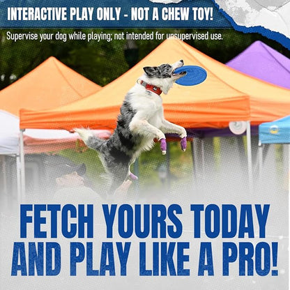 Hyperflite Nano Jawz Disc Dog Disc 4” (24g) | Official Skyhoundz Mini Flying Disc for Small Dogs & Puppies | Long-Flying, Lightweight Chase Dog Toy for Backyard, & Beach | Anti-Glare - Blue