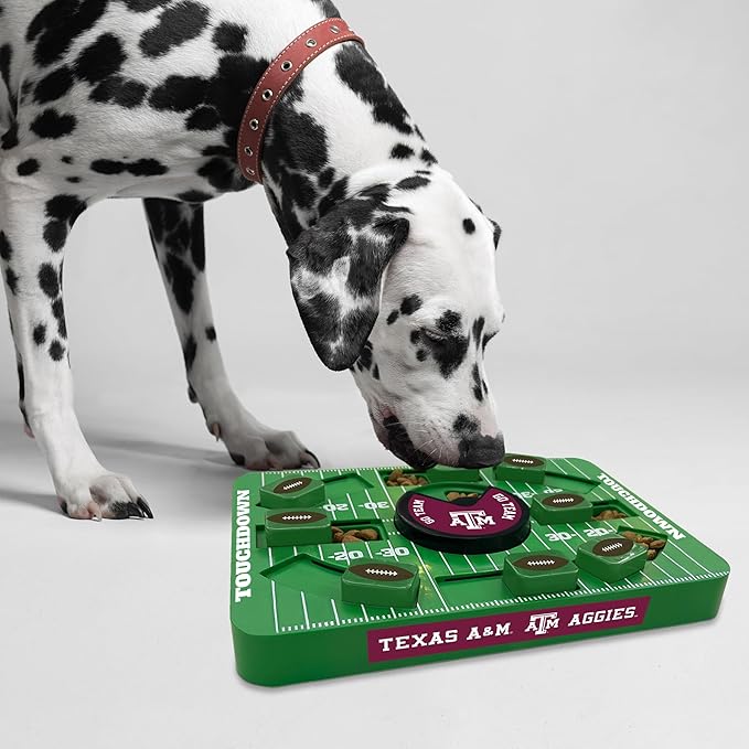 Pets First NCAA Texas A&M Large Puzzle Toy, New Size, Interactive Dog Treat & Slow Feeding Toy
