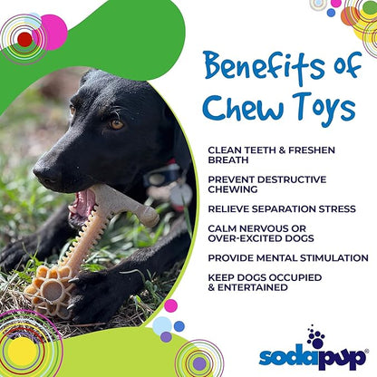 SodaPup Honey Bone Flower Tower – Ultra Durable Dog Chew Toy Made in USA from Non-Toxic, Pet Safe, Food Safe, Nylon Material for Clean Teeth, Fresh Breath, Problem Chewing, Calming Nerves, & More