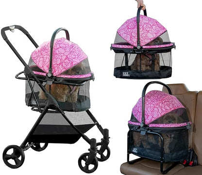 Pet Gear 3-in-1 Travel System, View 360 Stroller Converts to Carrier and Booster Seat with Easy Click N Go Technology, for Small Dogs & Cats, 4 Colors