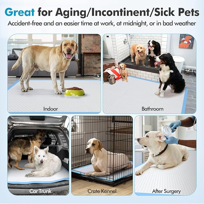 Gimars 4XL 36"x36" Thicken Heavy Absorbent Dog Pads 100 Pack - Jumbo Disposable Wee Wee Pads Quick Dry Leakproof Pee Pads for Dogs, Cats, Rabbits Pets