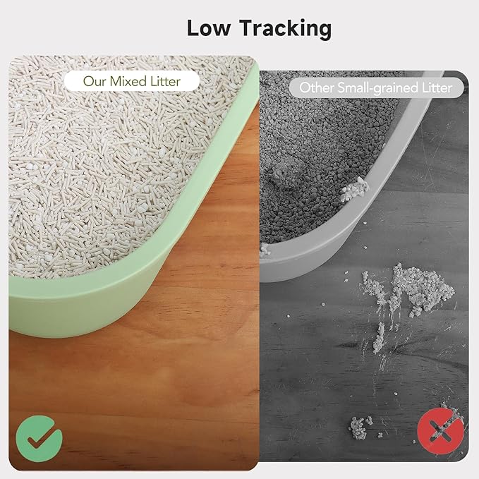 Non-Stick Ultra Clumping Tofu Cat Litter with Cassava, Odor Control Low Tracking Kitty Litter Pellets, Plant-Base Natural Ingredients Cat-Litter, Last Twice as Long as Clay Litter, 9lbs