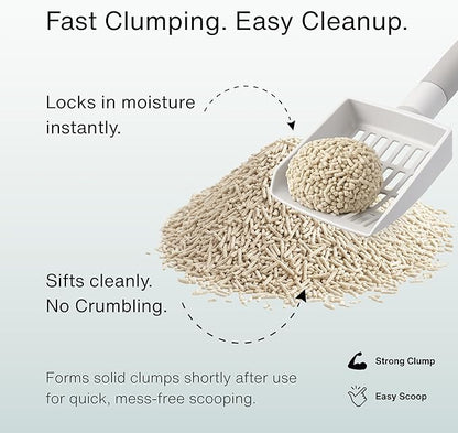 RAWRY Tofu Cat Litter | Clumping, Dust-Free, Unscented, Natural Compostable & Flushable Kitty Litter for Odor Control | 3 Month Supply: 23.1lb
