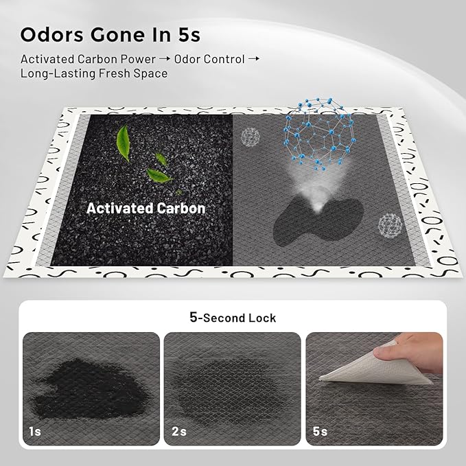 Charcoal Puppy Pee Pads for Dogs Extra Large, 28"x34" 30 Counts + 1 Extra Health Monitoring Pad - XL Dog Potty Training Pads Disposable, Odor-Control, Super Absorbent & Leak-Proof