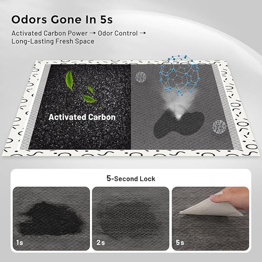 Charcoal Puppy Pee Pads for Dogs Extra Large, 28"x34" 30 Counts + 1 Extra Health Monitoring Pad - XL Dog Potty Training Pads Disposable, Odor-Control, Super Absorbent & Leak-Proof