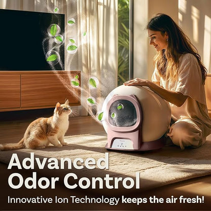 Petcove – Automatic Self Cleaning Litter Box – PurrTek Smart Automatic Litter Box for Multi-Cat Homes with Smart App Control (5GHz Wi-Fi), Triple Odor Control Quiet Operation & Advanced Safety Sensors