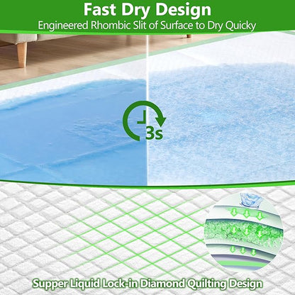Gimars XL 6-Layer Ultra Absorbent 1200ml 48-Hour Leak-Proof Dog Pee Pads, Quick Dry Extra Large Puppy Pads for Puppy Training, Senior & Incontinent Dogs, Cats, Overnight Use, 30"x36", 50 Count Green