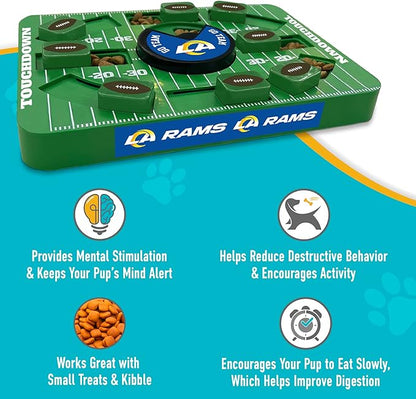 Pets First NFL Los Angeles RAMS Large Puzzle Toy, Dog Puzzle Treat Toy, New Large Size, Interactive Dog Treat Toy, Dog Slow Feeding Toy