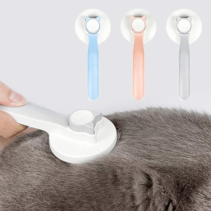 Cat Grooming Brush Slicker Brush for Pet Self Cleaning Hair Removal with Stainless Steel Needles Shedding & De-Matting Tool Hair Remover for Pet Dogs Cats (Pink)