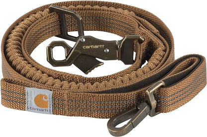 Carhartt Pet Durable Nylon Webbing Shock Absorbing Leash for Dogs, Reflective Stitching for Visibility, Carhartt Brown (Shock Absorbing), Large