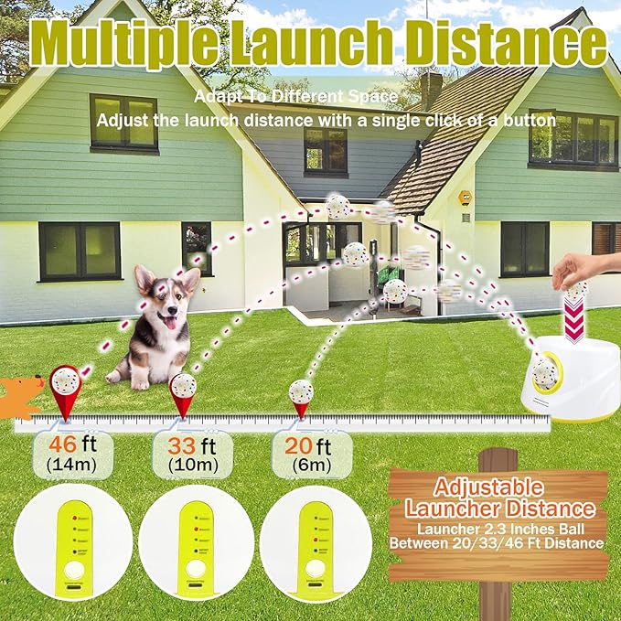 Magicorange Automatic Dog Ball Launcher, Interactive Dogs Balls Thrower for Small and Medium Dogs,Dog Fetch Machine (Lime Green)