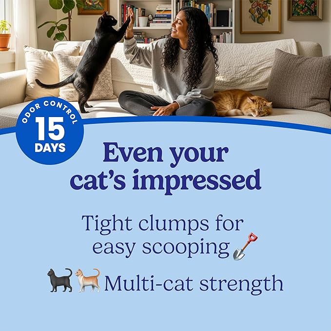 Fresh Step Extreme Clumping Litter With Febreze Freshness, Mountain Spring Scent Clumping Cat Litter With Guaranteed Odor Control, 14 lb. Box