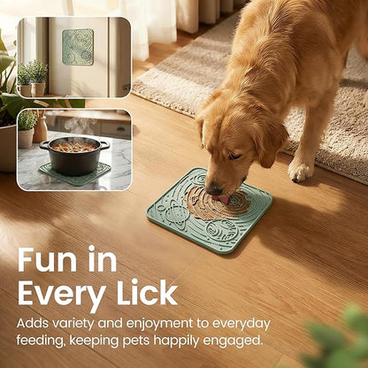 OHMO Lick Mat for Dogs and Cats(Large, Camo&Light Green, 2pcs) Enrichment Accessories Toy Space Star Easy Clean Pet Slow Feeder/Suction Cups, Licking Pad for Anxiety Relief and Boredom Reduction