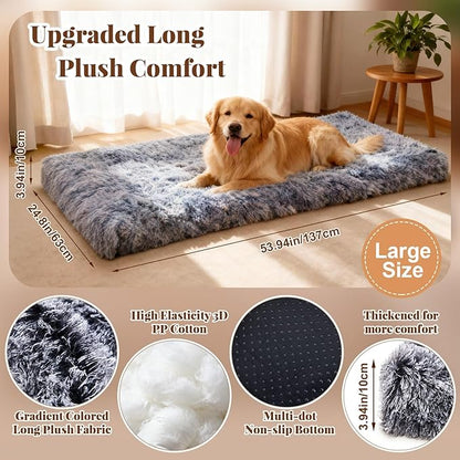 Hahafelt Backseat Pet Bed Mat, 54"x24.8"x3.9", Washable Dog Bed for Car, Soft Nonslip Travel Dog Car Seat Cover, Fits Backseat Extender Protector, Pad for Trucks Suvs Spring Road Trip (Gray)